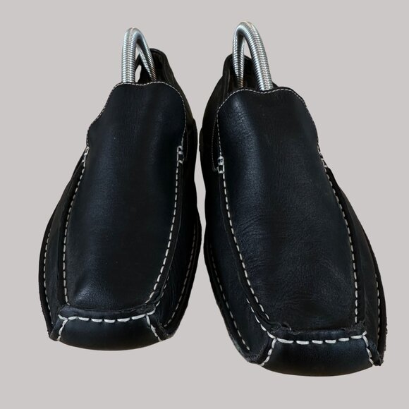 Steve Madden Men's Black Slip-On Loafers With Contrast Stitching Size 8.5 - Picture 1 of 16